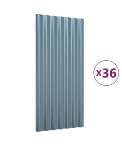 Pannelli Tetto 36pz Acciaio Verniciato a Polvere Grigio 80x36cm