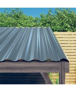Pannelli Tetto 12pz Acciaio Verniciato a Polvere Grigi 100x36cm