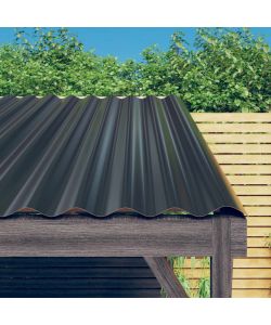 Pannelli per Tetto 12 pz Acciaio Verniciato Antracite 100x36 cm