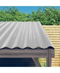 Pannelli per Tetto 12pz in Acciaio Verniciato Argento 100x36 cm