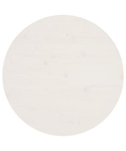 Piano Tavolo Bianco Diam.60x2,5 cm in Legno Massello di Pino