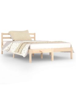 vidaXL Telaio Letto in Legno Massello di Pino Marrone 120x200 cm