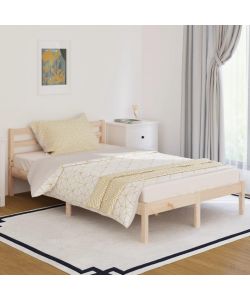 vidaXL Telaio Letto in Legno Massello di Pino Marrone 120x200 cm