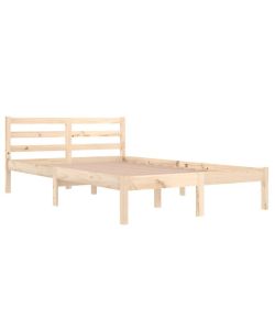 vidaXL Telaio Letto in Legno Massello di Pino Marrone 120x200 cm