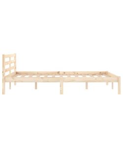 vidaXL Telaio Letto in Legno Massello di Pino Marrone 120x200 cm