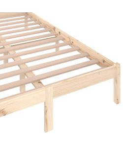 vidaXL Telaio Letto in Legno Massello di Pino Marrone 120x200 cm