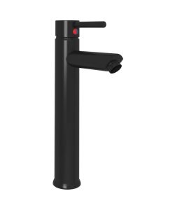 Lavandino Bagno con Rubinetto e Piletta in Vetro Temperato Nero