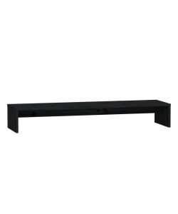 Supporto per Monitor Nero 100x27x15cm in Legno Massello di Pino