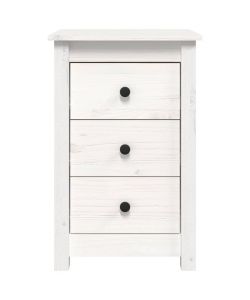 vidaXL Comodino Bianco 40x35x61,5 cm in Legno Massello di Pino