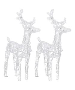Renne di Natale 2 pz Bianco Freddo 80 LED in Acrilico
