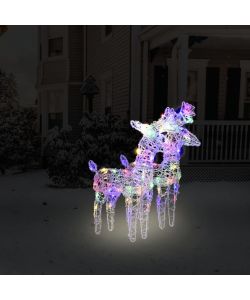 Renne di Natale 2 pz Multicolore 80 LED in Acrilico
