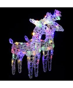 Renne di Natale 2 pz Multicolore 80 LED in Acrilico