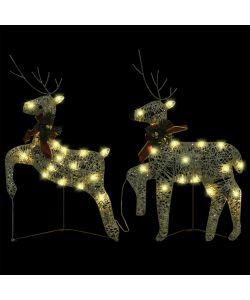 Renne di Natale 2 pz Oro 40 LED