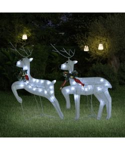 Renne di Natale 2 pz Bianco 40 LED