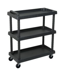  Carrello Attrezzi da Officina a 3 Livelli Nero 75x37,5x92 cm PP