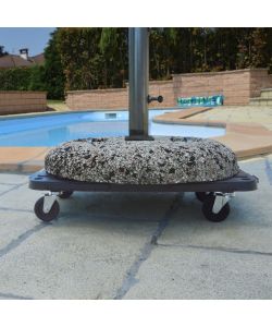  Pedana con Ruote Nera 58x38x12 cm in PP