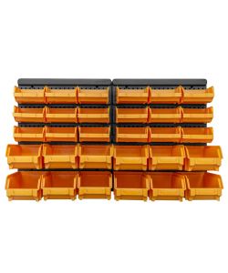 Kit Contenitori 32 pz con Pannelli a Parete Giallo e Nero