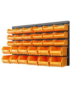 Kit Contenitori 32 pz con Pannelli a Parete Giallo e Nero