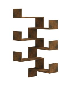 Scaffale Parete Angolo Rovere Anticato 40x40x50cm Multistrato