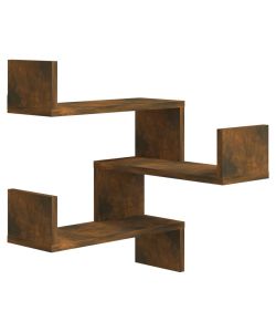 Scaffale Parete Angolo Rovere Anticato 40x40x50cm Multistrato