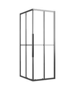 Cabina Doccia ESG Semi Smerigliato 80x70x180 cm Nera