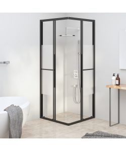 Cabina Doccia ESG Semi Smerigliato 80x70x180 cm Nera
