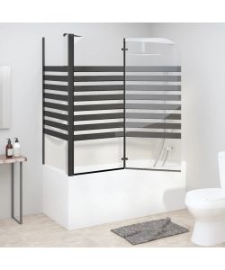 Box Doccia a Strisce 120x68x130 cm in Vetro Temperato