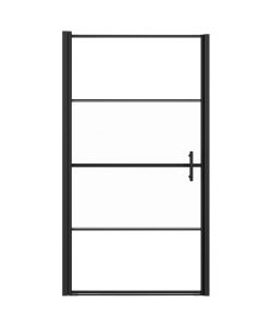 Parete Doccia 100x178 cm Vetro Temperato Semi Smerigliato Nero