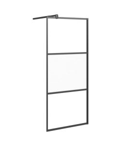Parete Doccia Walk in 90x195 cm Vetro Semi Smerigliato ESG Nero