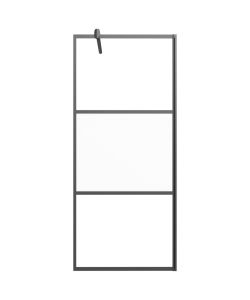 Parete Doccia Walk in 90x195 cm Vetro Semi Smerigliato ESG Nero