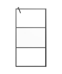 Parete Doccia Walk in 100x195cm Vetro Semi Smerigliato ESG Nero