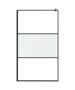Parete Doccia Walk in 115x195cm Vetro Semi Smerigliato ESG Nero