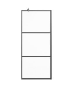 Parete Doccia Walk in 90x195 cm in Vetro Smerigliato ESG Nero