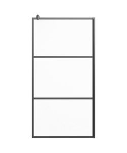 Parete Doccia Walk in 100x195 cm in Vetro Smerigliato ESG Nero