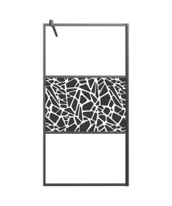 Parete Doccia Walk in 100x195 cm Vetro ESG Design Pietre Nero