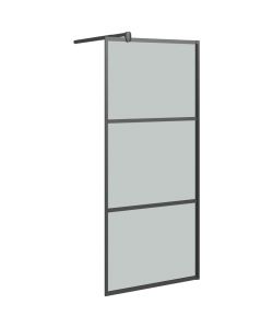 Parete Doccia Walk in 90x195 cm in Vetro Scuro ESG Nero