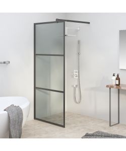 Parete Doccia Walk in 90x195 cm in Vetro Scuro ESG Nero