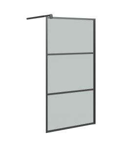 Parete Doccia Walk in 100x195 cm in Vetro Scuro ESG Nero
