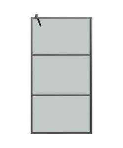 Parete Doccia Walk in 115x195 cm in Vetro Scuro ESG Nero