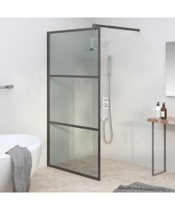 Parete Doccia Walk in 115x195 cm in Vetro Scuro ESG Nero