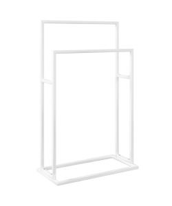 Portasciugamani Autoportante Bianco 48x24x78,5 cm in Ferro