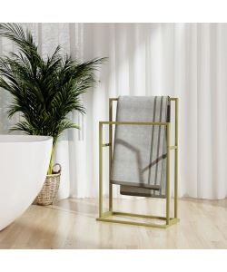 Portasciugamani da Pavimento Oro 48x24x78,5 cm in Ferro