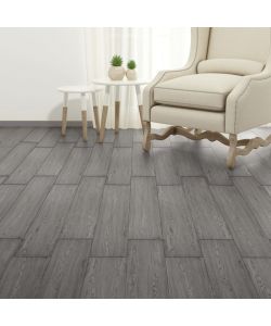 Listoni Pavimenti Autoadesivi in PVC 2,51 mq 2mm Grigio Scuro