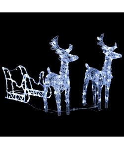 Decorazione Natalizia Renne e Slitta 320 LED Acrilico
