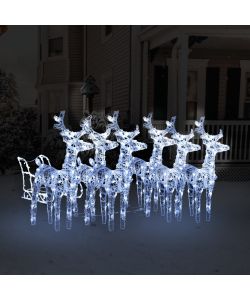 Decorazione Natalizia Renne e Slitta 320 LED Acrilico