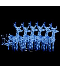 Decorazione Natalizia Renne e Slitta 320 LED Acrilico