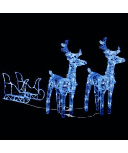 Decorazione Natalizia Renne e Slitta 320 LED Acrilico