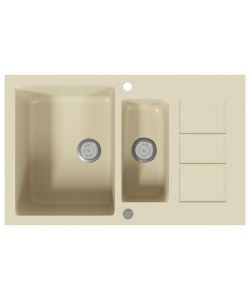 Lavello Doppio da Cucina Beige in Granito