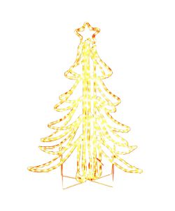 Figura Albero di Natale Pieghevole con 360 LED Bianco Caldo