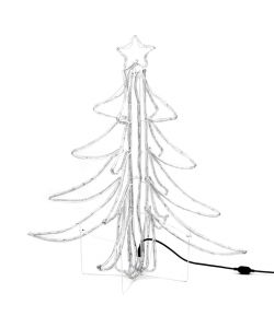 Figura Albero di Natale Pieghevole con 360 LED Bianco Caldo